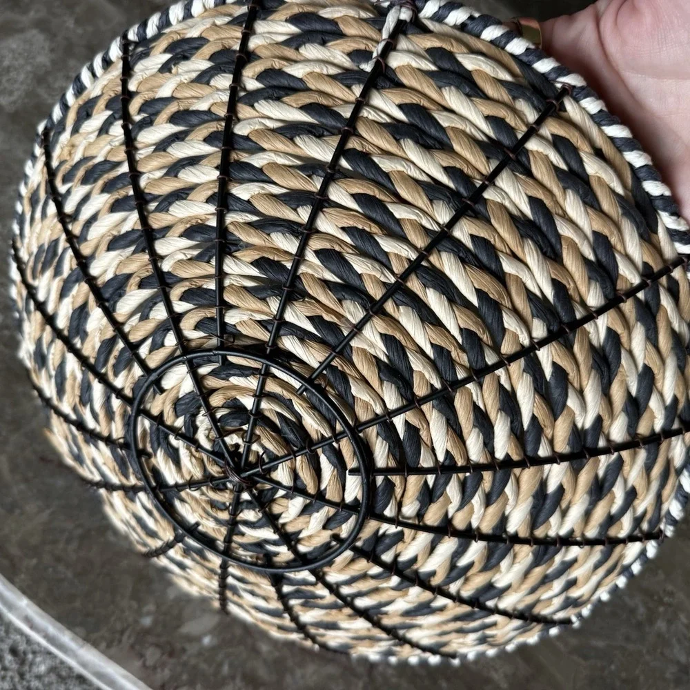 Black, White, Tan Woven Basket 12
